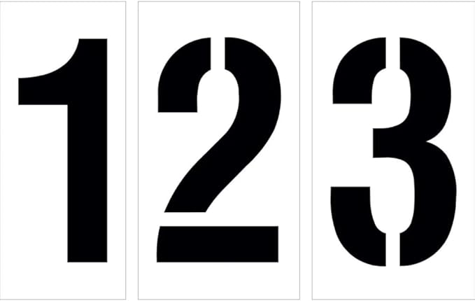 12" Number Stencil Kit | Part#: 10000946 | 10-Piece Kit includes Numbers 0-9 | Number Height is 12" | Flexible and Durable 1/8" PolyTough Lifetime | Precision Marking | Made in USA-FlexoryFit