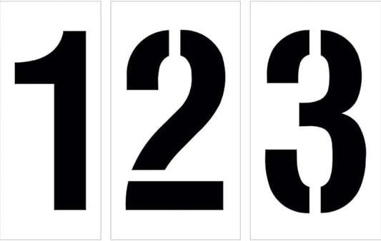 12" Number Stencil Kit | Part#: 10000946 | 10-Piece Kit includes Numbers 0-9 | Number Height is 12" | Flexible and Durable 1/8" PolyTough Lifetime | Precision Marking | Made in USA-FlexoryFit