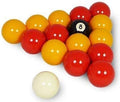 East Eagle Billiard Balls Red and Yellow Standard Pool Ball Set - 2-1/4 Inch