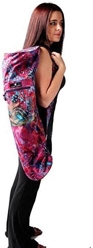 Hugger Mugger Batik Yoga Mat Bag - beautiful pattern, durable 100% cotton, full lining, adjustable strap, 2 extra zipper pockets-FlexoryFit