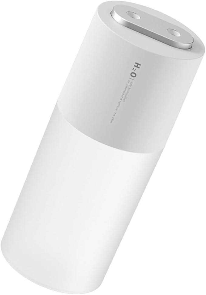 Double Spray Humidifier Large Fog Volume USB Portable Desktop Humidifier for Car Office Home Plastic 400ml Water Tank (White)