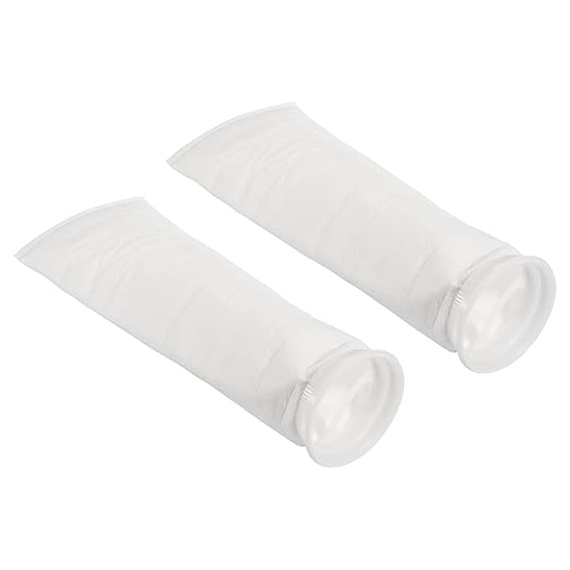 PATIKIL 4 Inch Ring Filter Socks 5 Micron, 2 Pack Mesh Bags Pool Skimmer Basket, White