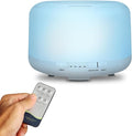 500ml Premium Essential Oil Diffuser with Remote Control. Ultrasonic Aromatherapy Humidifier Vaporizer. 7 Colors Lights. Comes with Timer & Auto-Off for Home & Office (White)