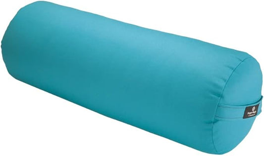 Hugger Mugger Round Yoga Bolster - Firm Round Shape, Higher Profile, Great Under Knees, Soft Support, Handmade in The USA-FlexoryFit