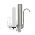 Amwater Countertop Water Filtration System, 5-Stage Reduces,Ceramic Water Filter Reduction of Sediment,Chlorine,Heavy Metal Bad Taste/Odors,Stainless Steel Faucet Water Filtration for 8000 Gallons