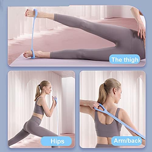 HUICHAI Figure 8 Fitness Resistance Band with Handles, Pure Barre Workout Chest Arm and Shoulder Stretch Bands Exercise Equipment, Blue-FlexoryFit