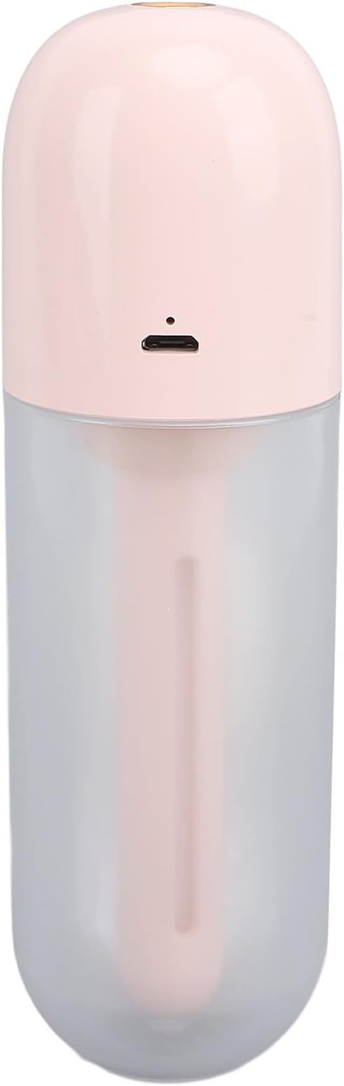 Asixxsix Mini Portable Humidifier, 100ml Cool Mist, USB Rechargeable, Travel Personal Humidifier for Office, Bedroom, Quiet (Pink)