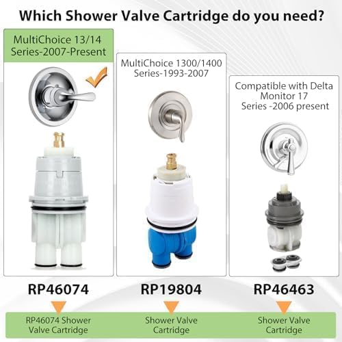 RP46074 Shower Valve Cartridge Assembly Compatible For Shower and Tub 13/14 Series Faucet, Single-handle Universal Valve Replacement Monitor Cartridge with RP22734 Bonnet NutNut.