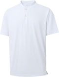 M MAELREG Collarless Golf Shirts for Men Dry Fit Moisture Wicking Performance Solid Casual Mens Henley Shirts Short Sleeve