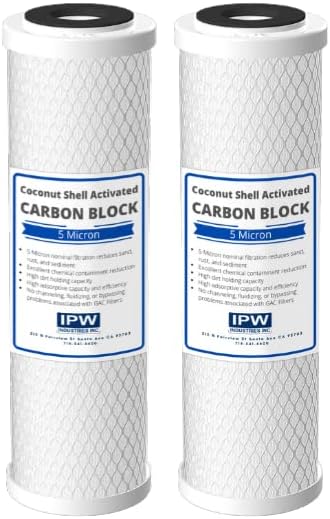IPW Industries Inc. | 2-Pack WaterPur (CCI-10-CLW) Activated Carbon/Carbon Block Filter for Reverse Osmosis Water Filter Replacement & Water Purifier