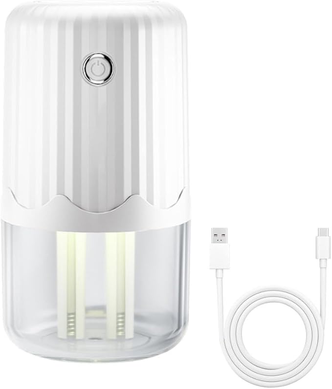 Mini Humidifier with Night Light, 400ML Dual Channels Mist Humidifier, Auto Shut Off USB Desktop Humidifier for Bedroom Office Car