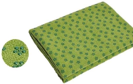 IBL-Yoga Towel, Hot Yoga Mat Towel - Sweat Absorbing Non-Slip for Hot Yoga, Pilates and Workout, 24x72 inches with Grip Dots (Green)-FlexoryFit