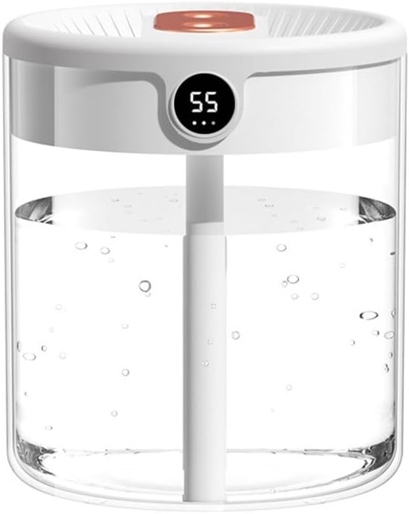 Smart Humidifier, Double Nozzle Cool Mist Humidifier with Night Light, 2L Top Fill Air Humidificador for Home Bedroom Office