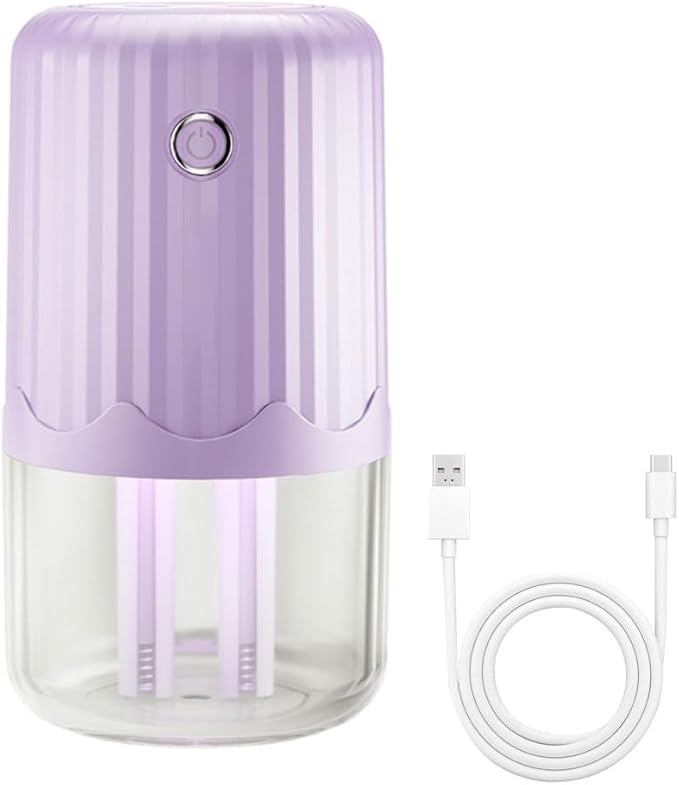 Mini Humidifier with Night Light, 400ML Dual Channels Mist Humidifier, Auto Shut Off USB Desktop Humidifier for Bedroom Office Car