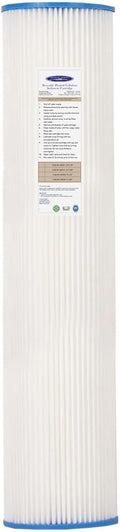 Crystal Quest Pleated Cellulose Sediment Cartridge - 4-5/8" x 20" - 5 Micron Filtration - Durable & Long-Lasting - High Dirt-Holding Capacity - Fits Residential & Commercial Systems