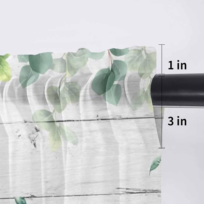 Easter Sheer Valances for Windows 42"x12", Light Filtering Kitchen Curtains - Image 7
