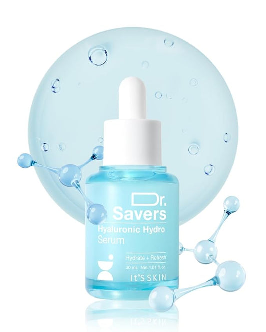 IT’S SKIN Dr.Savers Hyaluronic Acid Hydro Serum 1.01 fl.oz, Deep Hydration Moisturzing Serum with Hyaluronic Acid and Panthenol, Lightweight Non Sticky Moisturizer for Sensitive Skin, Korean Skincare-FlexoryFit