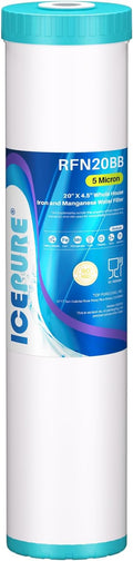 ICEPURE 5 Micron 20" x 4.5" RFN20BB Whole House Iron & Manganese Reduce Water by ICEPURE