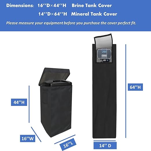 Water Softener Cover for Outside Units,Filter Tank Cover(14’’D×64’’H)+Brine Tank Cover(16''D×44''H),Water Softener Cover Outdoor,All-Weather Protection,Cover for Water Fliter Outside