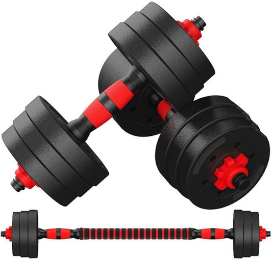 Adjustable Dumbbell Set, 5-44 lbs Free Weight Set with Connector for Barbell, Dumbbells, Push-Up Options, Fitness Exercises for Home Gym Suitable Men/Women-FlexoryFit