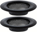 Kitchen Sink Strainers | Kitchen Sink Drain Strainer, Kitchen Essentials (Black) (2 Pack) Large Wide Rim 4.5" Diameter for Homeowners