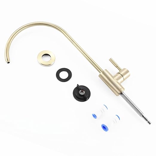 RO Water Filter Faucet Non-Air-Gap Drinking Water Beverage Faucet for Reverse Osmosis Systems Water Filtration System 304 Stainless Steel (Brushed Golden)