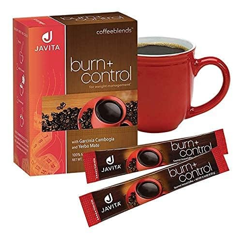 Javita Burn + Control Instant Coffee w Weight Management Herbs: Garcinia Cambogia & Yerba Mate - Slim Coffee with Help of Exercise, Keto Coffee for Diet Support, 1 box - 24 (4.55g) Sticks-FlexoryFit