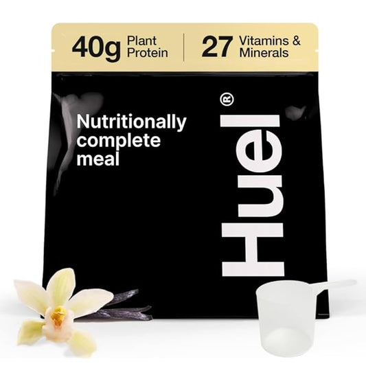Huel Black Edition | Vanilla 40g Vegan Protein Powder | Nutritionally Complete Meal | 27 Vitamins and Minerals, Gluten Free | 17 Servings | Scoop not included to reduce plastic-FlexoryFit