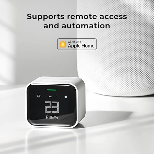 Qingping Air Monitor Lite, Apple HomeKit Compatible Wi-Fi Indoor Air Quality Meter Detects Home CO2, PM2.5, PM10, Temperature, and Humidity