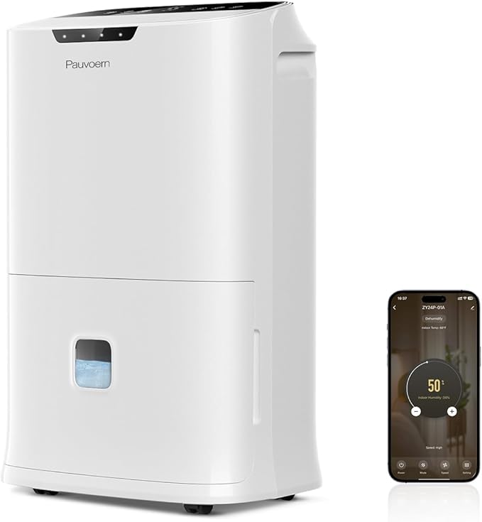5000 Sq.Ft Energy Star 2024 Dehumidifier, Max 90 Pint Smart Wifi Humidity Control Dehumidifier for Home, Basement, Large Rooms, 1.45 Gallon, 3 Modes, Auto Defrost, 24H Timer, Child Lock