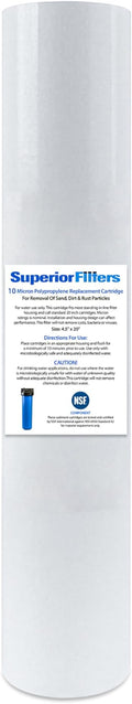 10 Micron Sediment Filter - Whole House Water Filter Cartridge - 4.5 x 20-inch Replacement - Compatible with All Whole House Water Filter System - (20 X 4.5, 1 Count)
