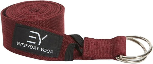 Everyday Yoga Super Strong Strap with Metal D-ring Buckle - Improve Flexibility, Stretching, and Physical Therapy Fitness.-FlexoryFit