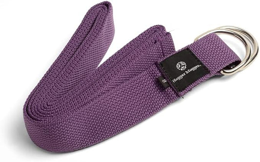 Hugger Mugger D-Ring Cotton Yoga Strap - Super Strong Cotton, Metal D-Ring Buckle, Multiple Lengths Available-FlexoryFit