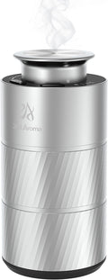 Car Essential Oil Diffuser, Waterless Aluminum Aroma Car Diffuser, 20ml Portable USB Type-C Rechargeable Wireless 1/2/4H Timer Long Lasting Freshener for Traveling Camping Working