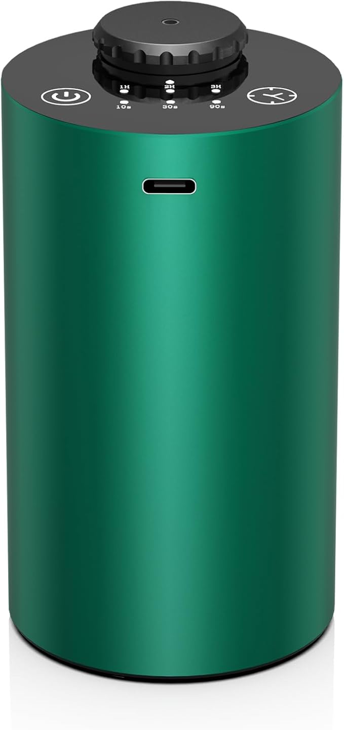Waterless Essential Oil Diffuser for Home Battery Operated Cordless Aromatherapy Diffuser with Timing & 3 Mist Levels car Diffuser， Aluminum Alloy