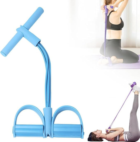 21 Fitness Resistance Bands-6 Tube Pedal Ankle Puller | 2025 Upgrade 6-Level Elastic Exercise Bands with Yoga Pedal | Natural Latex Workout Equipment for Sit Up/ABS/Leg Training (Women & Men)-FlexoryFit