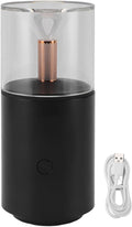 Essential Oil Diffuser Mini Portable Car USB Diffuser Humidifier with Candlelight Ambiance, Ultra Quiet Work for Office, Bedroom, Car Diffuser (Black)