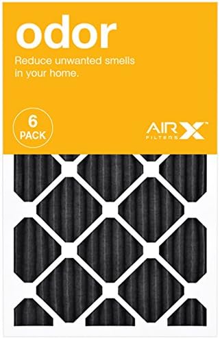 AIRx ODOR 16x25x1 MERV 8 Carbon Pleated Air Filter - Made in the USA - Box of 6