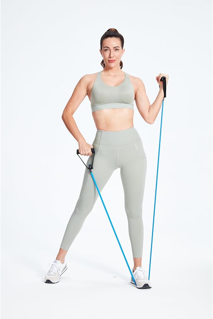 Resistance Bands with Handles for Working Out Women and Men, Exercise Bands with Door Anchor, Stretch Bands for Home Workouts, Simple Guide Included-FlexoryFit