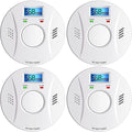 Smoke Detector and Carbon Monoxide Detector Co2 Detector Battery Powered with Test/Reset Button 4 Pack