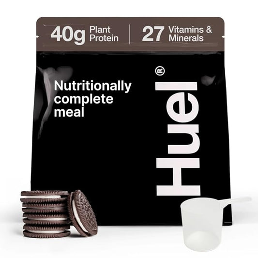 Huel Black Edition Protein Powder Meal Replacement Shake - Cookies and Cream 34 Scoops Packed with 100% Nutritionally Complete Food, Including 40g of Protein, 8g Fiber, 27 Vitamins Minerals 1-FlexoryFit