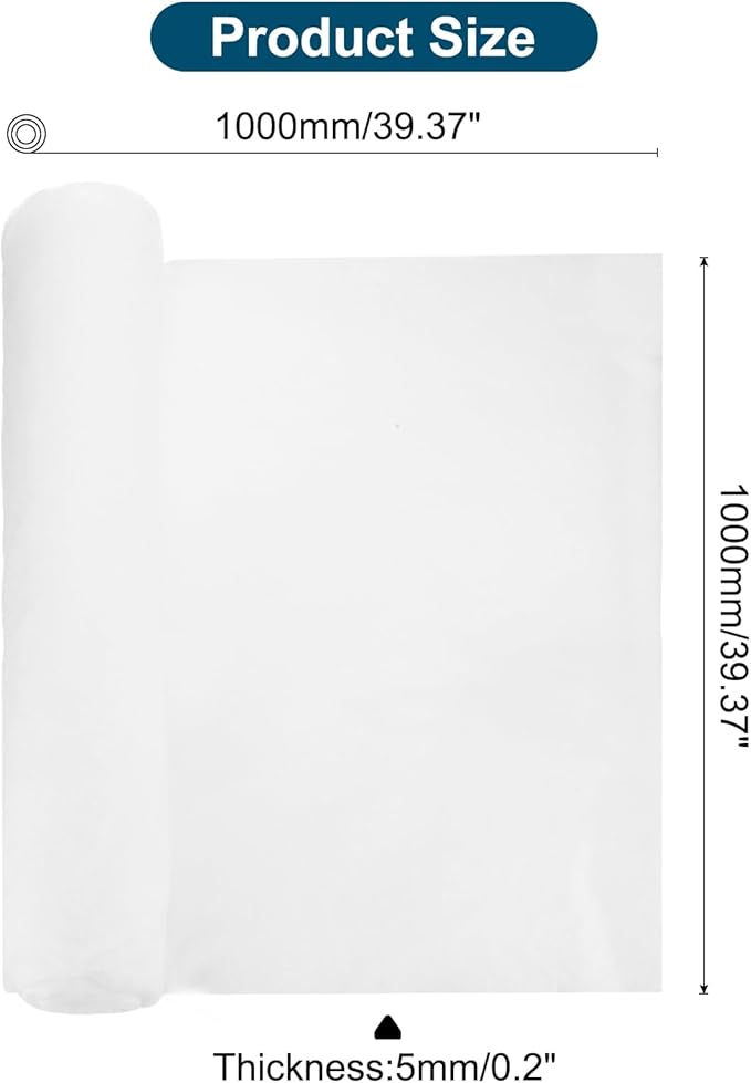 PATIKIL 39" x 39" x 0.2" Air Conditioner Filter Replacement, Washable Reusable Cut to Fit Foam Filter Air Filter for RV AC Vent Window Purifiers Computer, White
