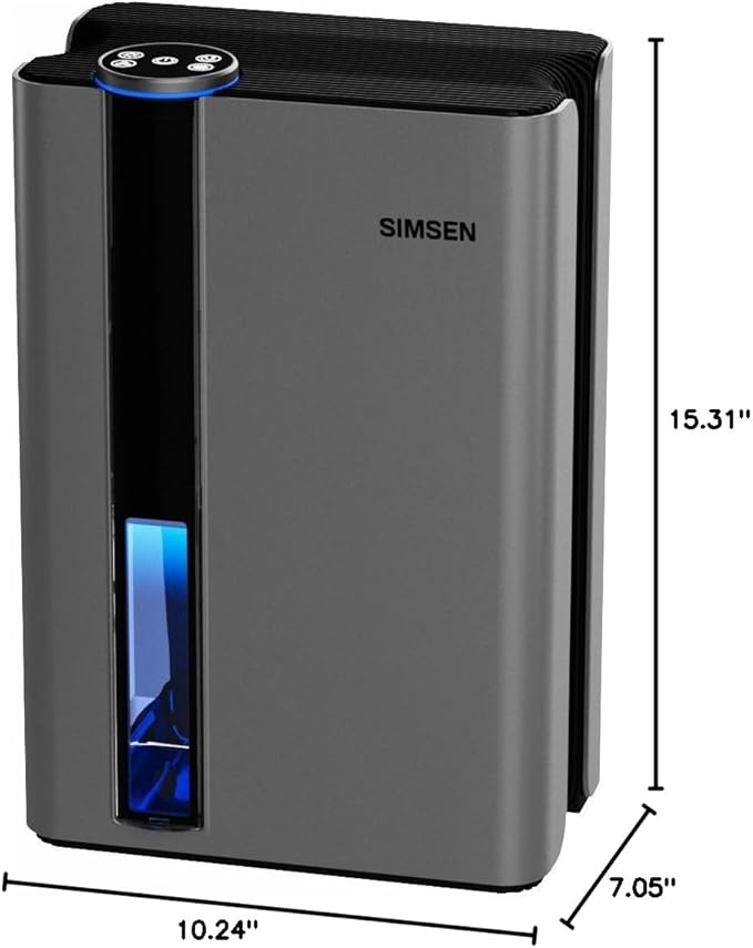 SIMSEN 95oz Dehumidifiers for Home, 800 sq ft Dehumidifier Reusable Filter, Small Dehumidifier with Drain Hose, Dehumidifiers for Bedroom Bathroom Basements Closet RV