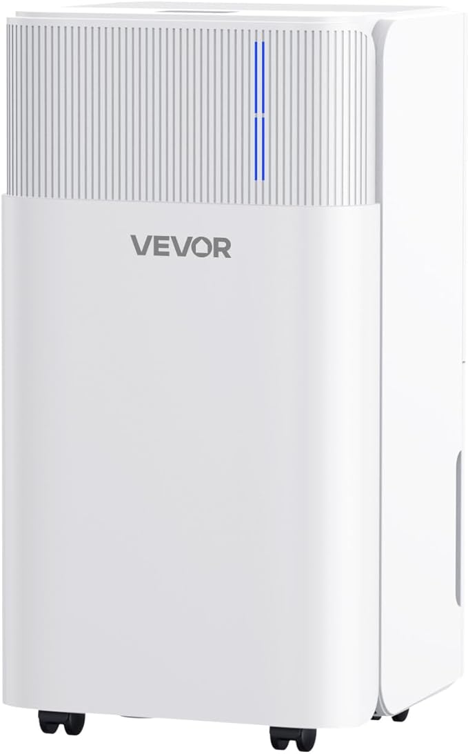 VEVOR 30 Pints Dehumidifier for Home & Basement, 1500 Sq.Ft Large CoverageDrain Hose for Commercial & Industrial Use, Smart Humidity Control, Low Noise for Large Rooms, Warehouses, Bedrooms & Storage