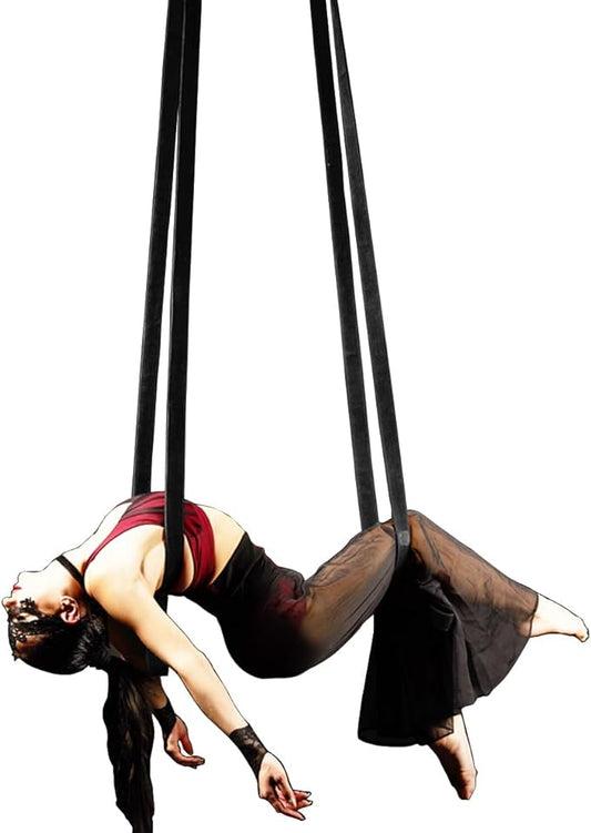 8.2ft 2.5m Aerial Straps Ropes Yoga Aerial Acrobatics Body Aerial Loop Trapeze Circus Apparatuses Equipment Three-Layer Straps 1 pairs-FlexoryFit