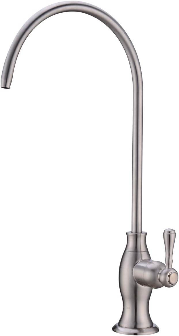 Brass Water Filter Faucet Delle Rosa Commercial Water Filtration Faucet for Under Sink Water Filter System Modern Brushed Nickel Kitchen Bar Sink Drinking Water Faucet