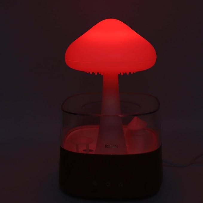 Rain Cloud Humidifier Night Light, Bedside Mushroom Rain Cloud Diffuser for Bedroom Office Moisturizing