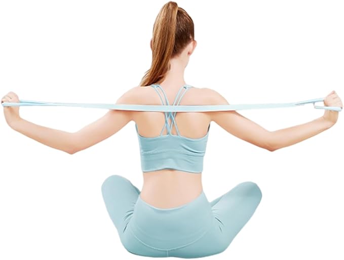 Figure 8 Resistance Band, Arm Back Shoulder Exercise Elastic Rope Stretch Fitness Band, Foot, Leg, Hand Stretcher, Arm Exerciser for Yoga Pilates Stretching Physical Therapy, Home Gym Workout-FlexoryFit