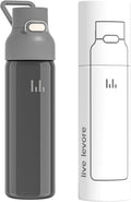 750ml Leak Proof Water Bottle with Flip Top Lid, BPA-Free USA Tritan Drink Bottle, Dishwasher Safe for Office, Outdoor & Daily Use (Grey, 1 Pack)