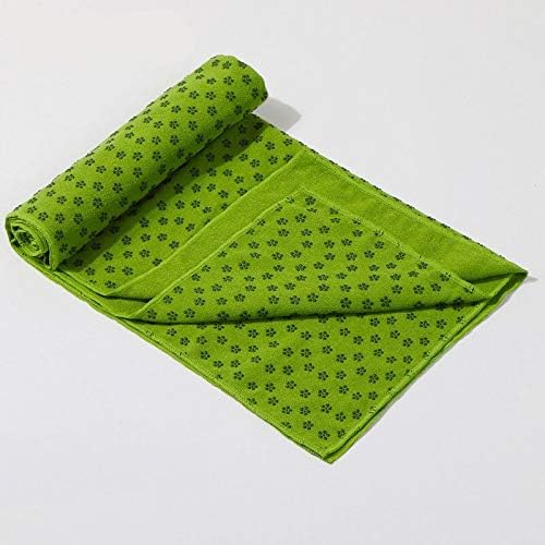 IBL-Yoga Towel, Hot Yoga Mat Towel - Sweat Absorbing Non-Slip for Hot Yoga, Pilates and Workout, 24x72 inches with Grip Dots (Green)-FlexoryFit